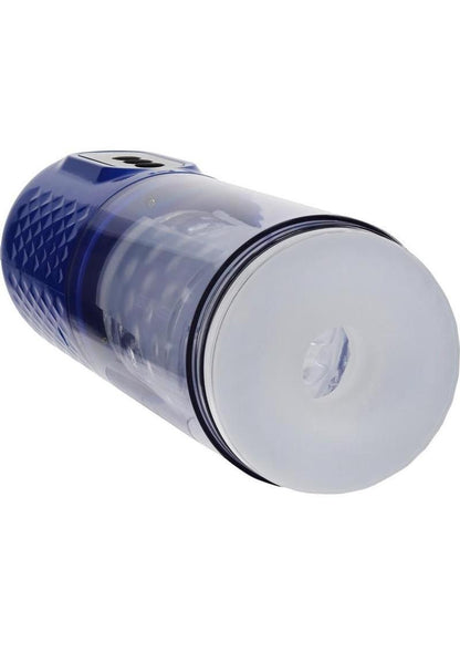 Pumped Vortex Multi Function Suction Rotating Thrusting Rechargeable Masturbator - Metallic