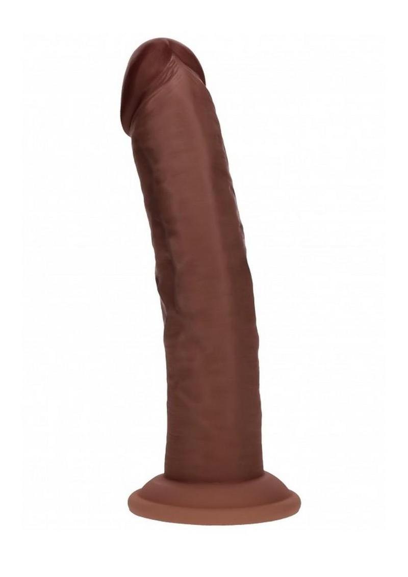 Realrock Dual Layered Rechargeable Silicone Curved Realistic Vibrating Dildo with Suction Cup