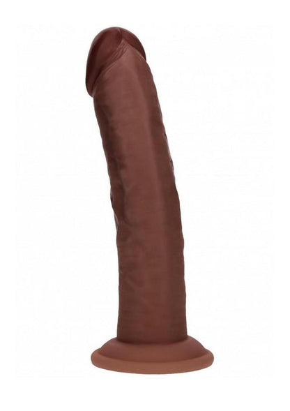 Realrock Dual Layered Rechargeable Silicone Curved Realistic Vibrating Dildo with Suction Cup