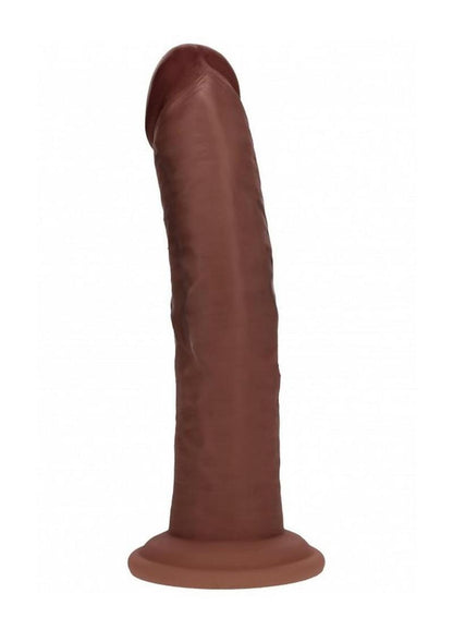 Realrock Dual Layered Silicone Curved Realistic Dildo with Suction Cup