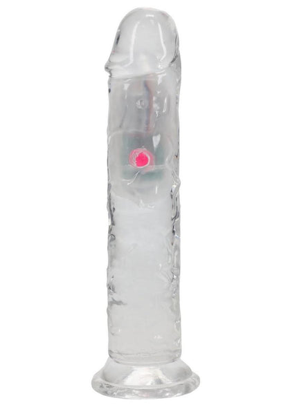 Realrock Vibrating Led Wireless Rechargeable Remote Control Straight Cock - Clear - 7in