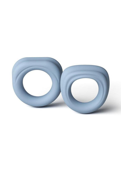 Renegade Alpha Rings Silicone Cockring - Gray/Grey - 2 Piece/Set