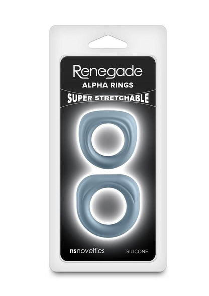 Renegade Alpha Rings Silicone Cockring - Gray/Grey - 2 Piece/Set
