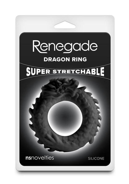 Renegade Dragon Silicone Cock Ring - Black