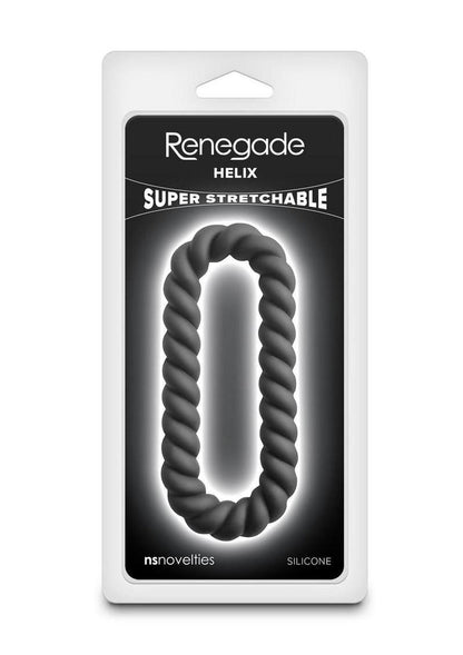 Renegade Helix Silicone Braided Dual Ring - Black