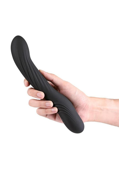 Renegade Wiggle Stick Rechargeable Silicone Gyrating Vibrator 7.5in - Black