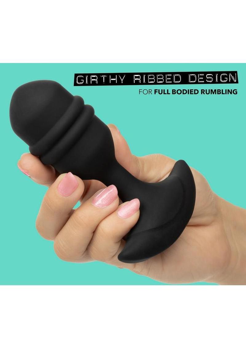 Rock Bottom Rumbling Ribbed Rechargeable Silicone Anal Probe