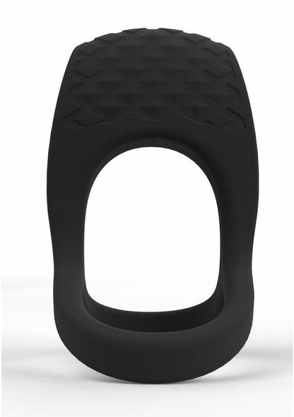 Screaming O Big O Pro Strapped Vibrating Rechargeable Dual Silicone Cock Ring - Black