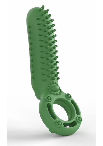 Screaming O Ride The Pickle Vibrating Silicone Cock Ring - Green