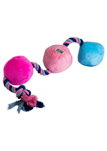 Scruffy Tug Buttons - Blue/Pink