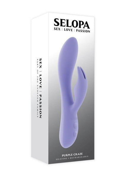 Selopa Purple Craze Rechargeable Silicone Rabbit Vibrator - Purple