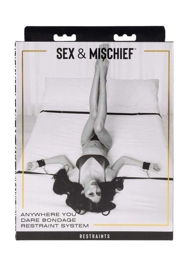 Sex and Mischief Anywhere You Dare Bondage Restraint System - Black/Silver
