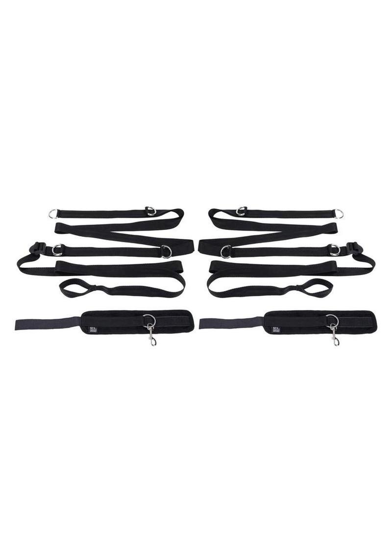 Sex and Mischief Anywhere You Dare Bondage Restraint System - Black/Silver