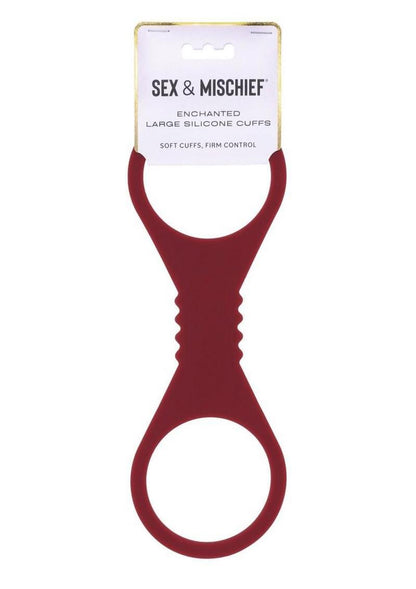 Sex and Mischief Enchanted Silicone Cuffs - Red - Large