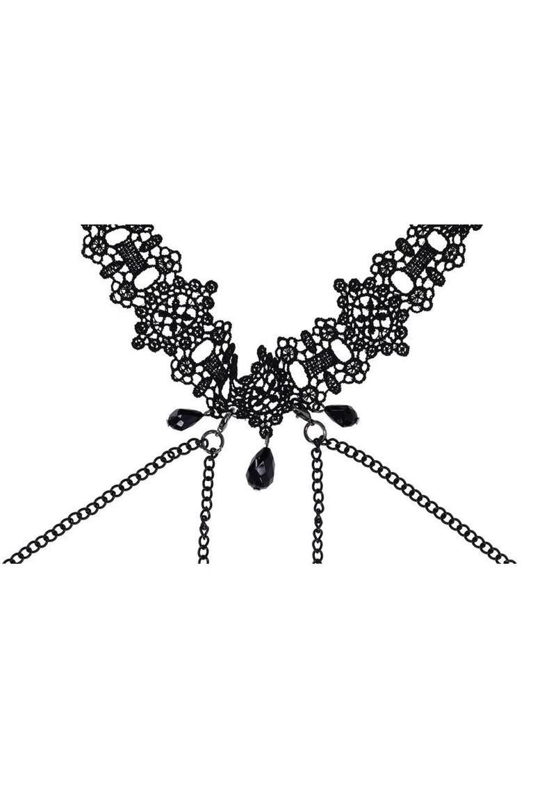 Sex and Mischief Lace Collar with Nipple Ties