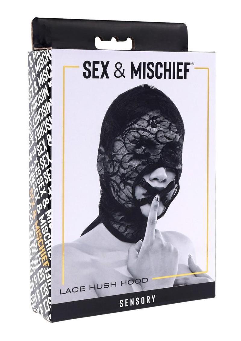 Sex and Mischief Lace Hush Hood - Black