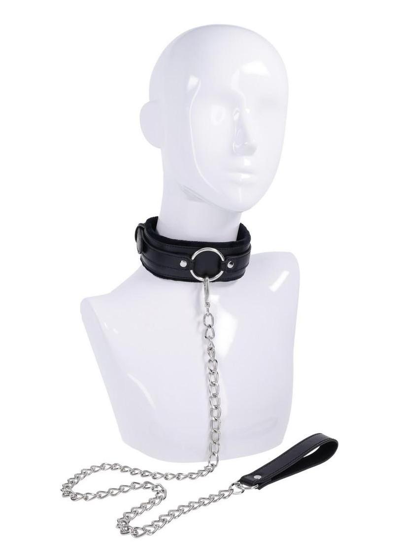 Sex and Mischief Shadow Collar and Leash - Black/Silver