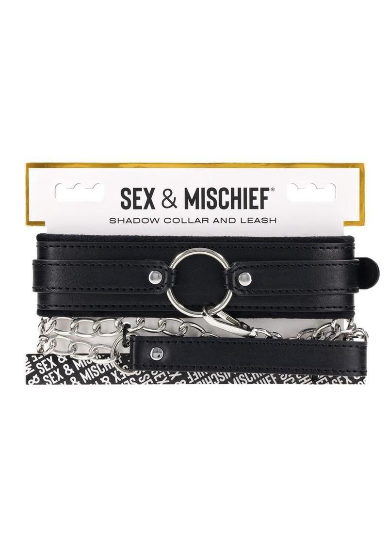 Sex and Mischief Shadow Collar and Leash - Black/Silver