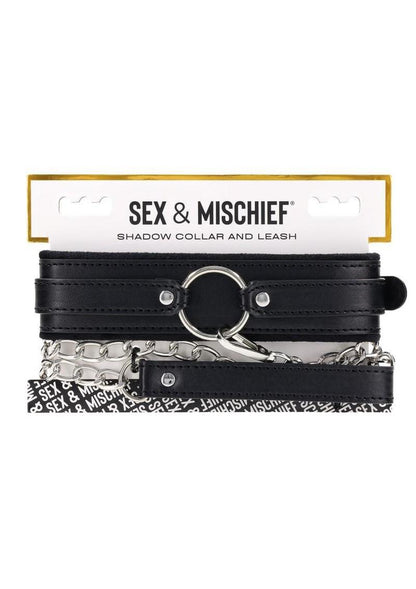 Sex and Mischief Shadow Collar and Leash - Black/Silver