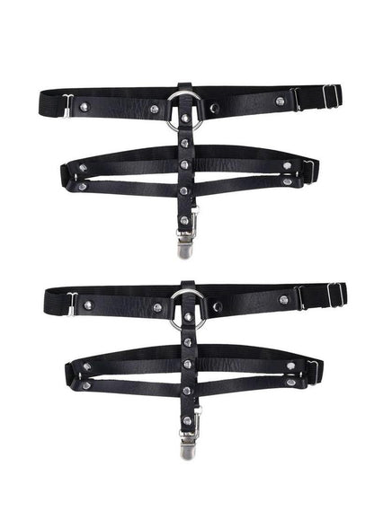 Sex and Mischief Shadow Garters - Black/Silver