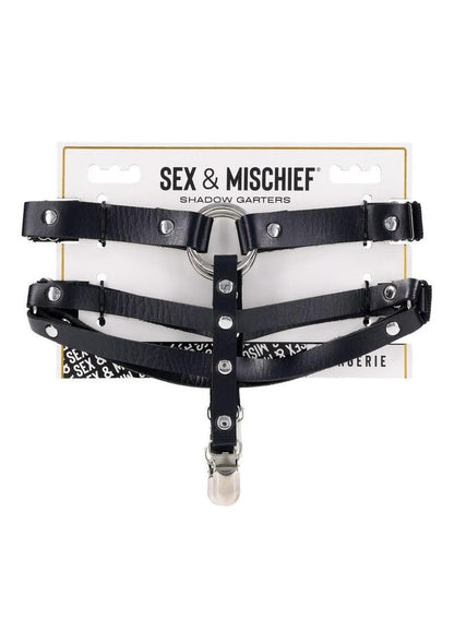 Sex and Mischief Shadow Garters - Black/Silver