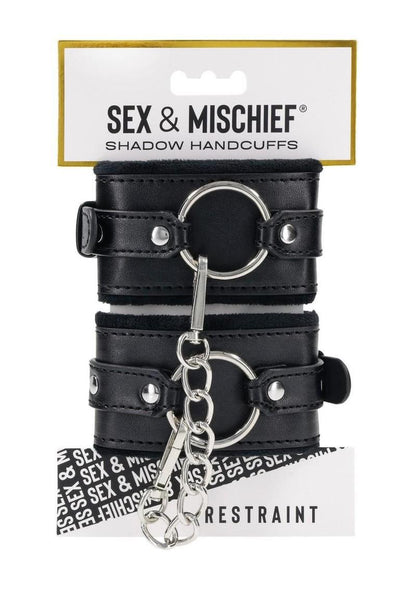 Sex and Mischief Shadow Handcuffs - Black/Silver