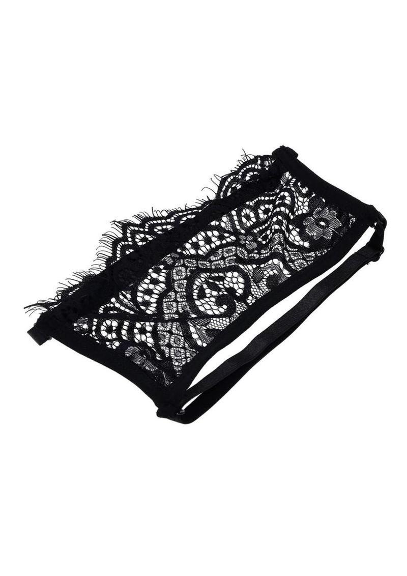Sex and Mischief Veiled Vision Lace Blindfold - Black