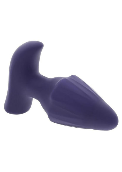 Starburst Rechargeable Silicone Expandable Anal Plug with Remote - Purple