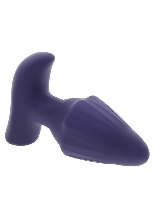 Starburst Rechargeable Silicone Expandable Anal Plug with Remote - Purple