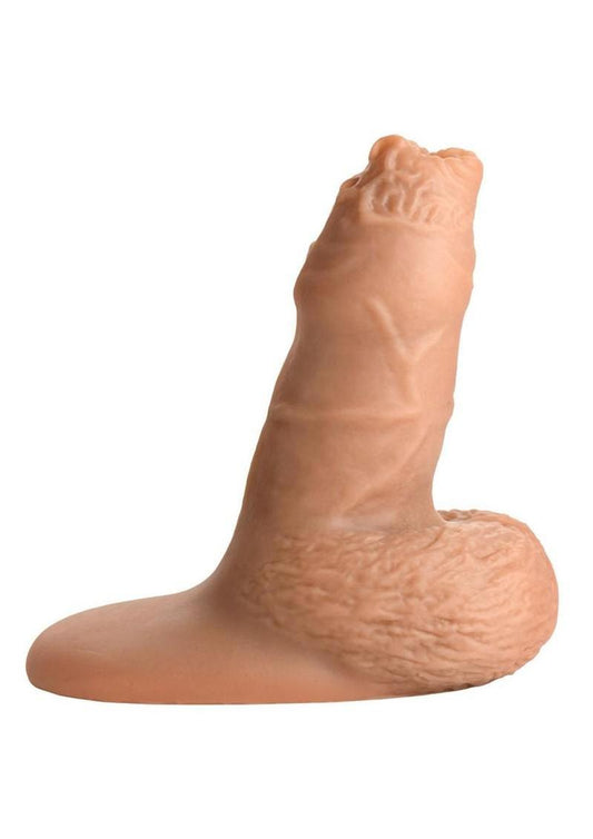 Strap U Uncut Packer Silicone 5.1in Dildo - Caramel