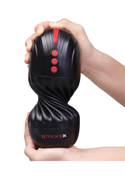 Stroke-X Grip Tight Auto Twister Vibrating Suck and Twist Rechargeable Masturbator