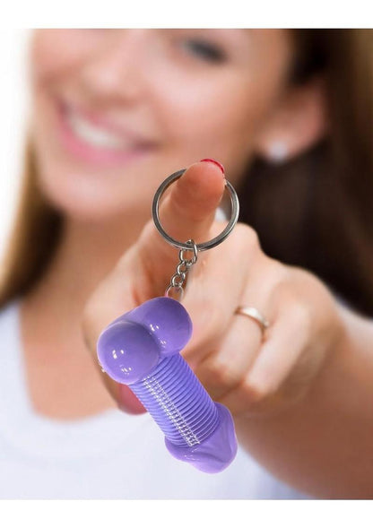 Super Fun Penis Slinky Keychain - Purple