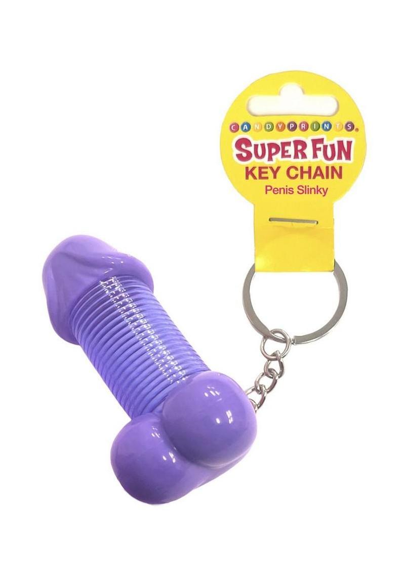 Super Fun Penis Slinky Keychain - Purple