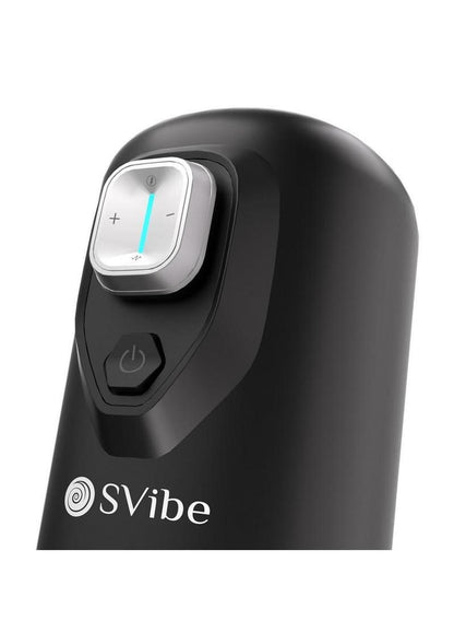 SVibe Ikon Spark Rechargeable Thrusting Rotating Masturbator - Black/Clear