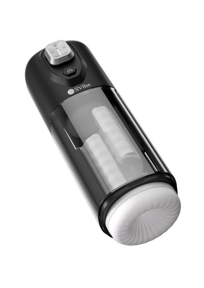 SVibe Ikon Volt Rechargeable Vibrating Heating Masturbator - Black/Clear