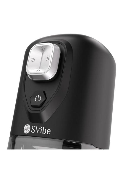 SVibe Ikon Volt Rechargeable Vibrating Heating Masturbator - Black/Clear