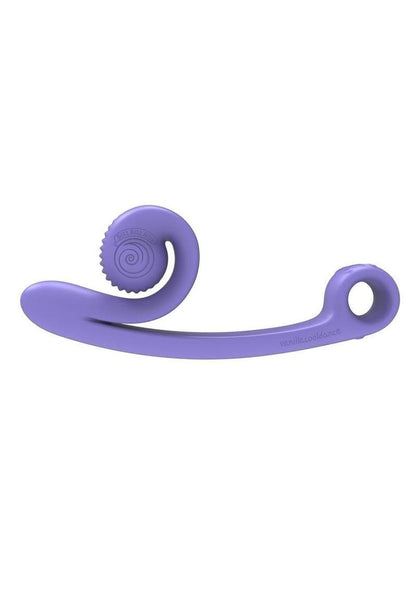 Svibe Snail Curve Rechargeable Silicone Vibrator with Clitoral Stimulator - Periwinkle