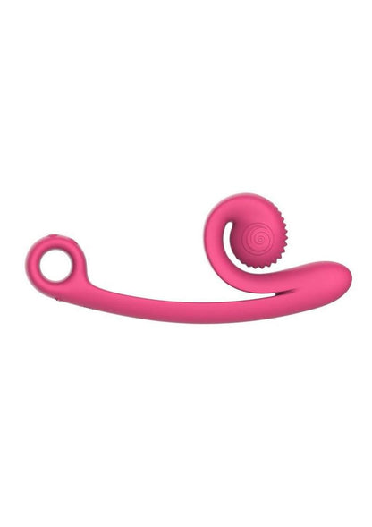 Svibe Snail Curve Rechargeable Silicone Vibrator with Clitoral Stimulator - Pink
