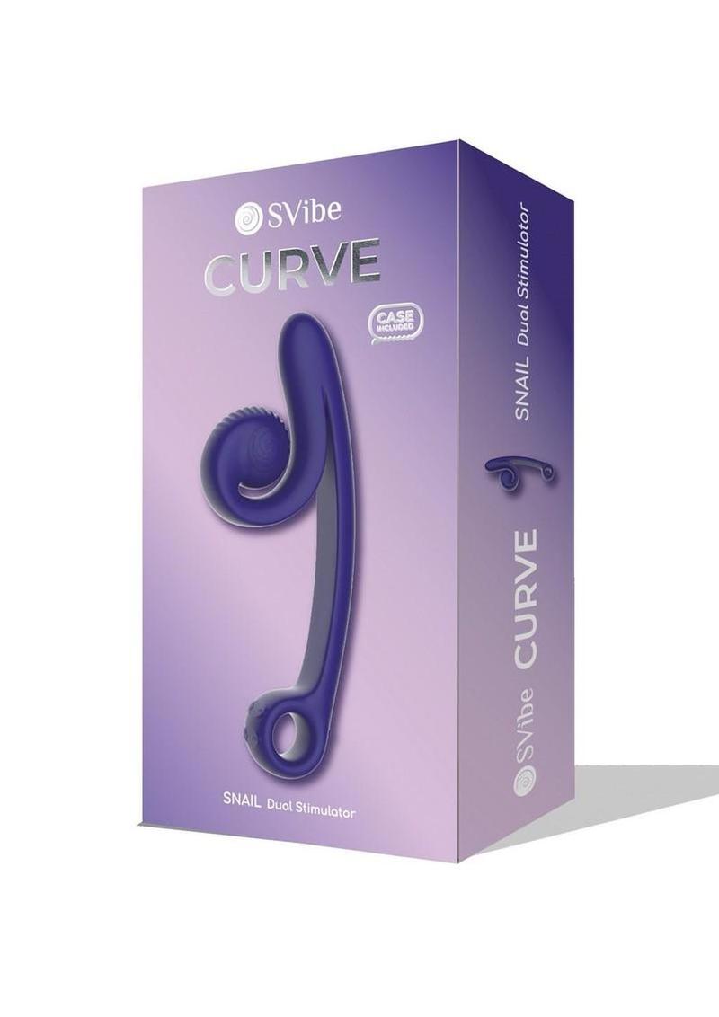 Svibe Snail Curve Rechargeable Silicone Vibrator with Clitoral Stimulator - Purple