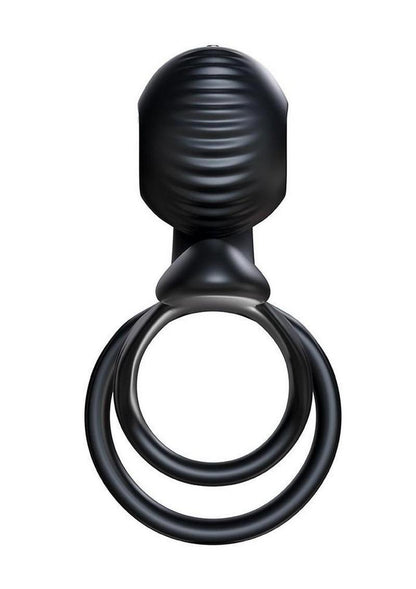 SVibe Snail Jovi Rechargeable Silicone Couples Cock Ring with Remote Control - Black