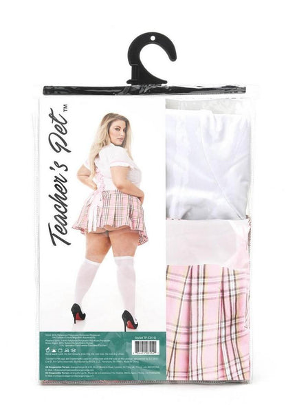Teacher's Pet Private Schoolgirl Costume - Pink/White - Queen - 3 Piece