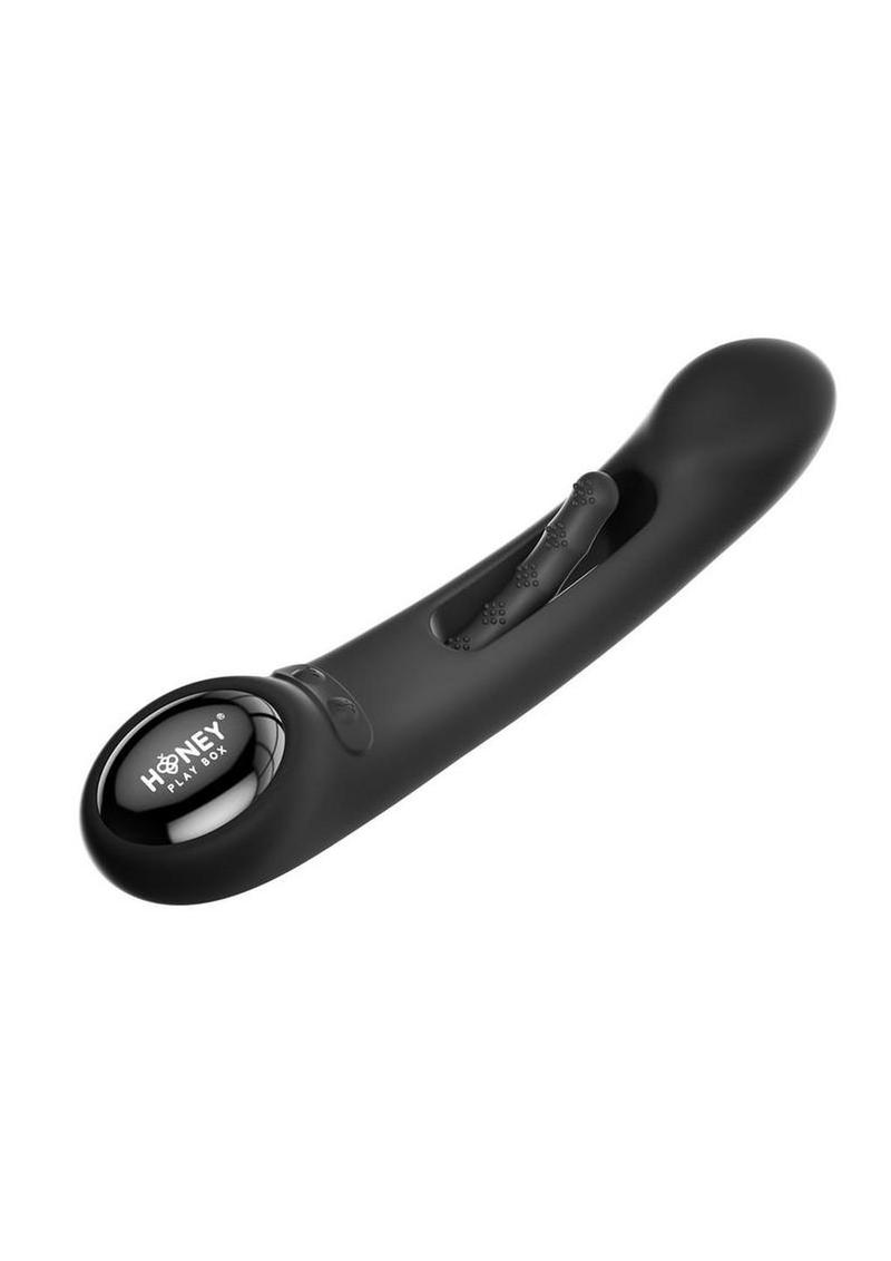 Tempo Pressure Sensing App Controlled Kinky Finger Tapping Rechargeable Silicone G-Spot Vibrator