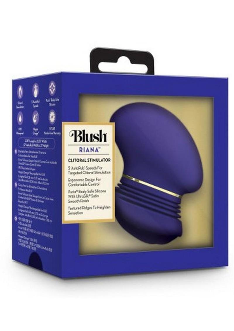 The Blush Collection Riana Rechargeable Silicone Clitoral Stimulator - Royal - Indigo