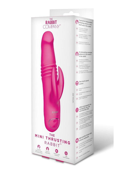 The Rabbit Company The Mini Thrusting Rabbit Rechargeable Silicone Vibrator - Pink