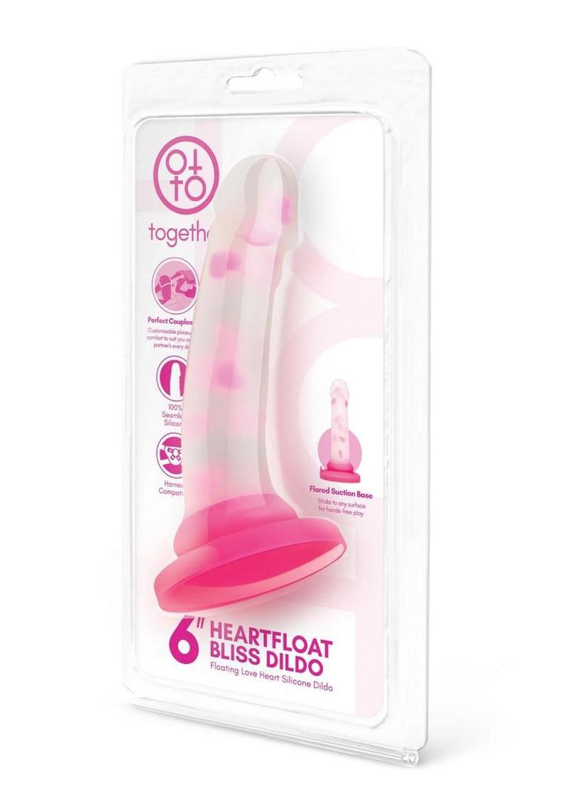 Together Heartfloat Bliss Silicone Dildo - Clear/Pink - 6in