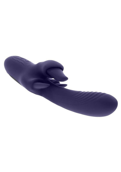 Evolved Tongue Twisted Rechargeable Silicone Rabbit Vibrator with Flicking Tongues