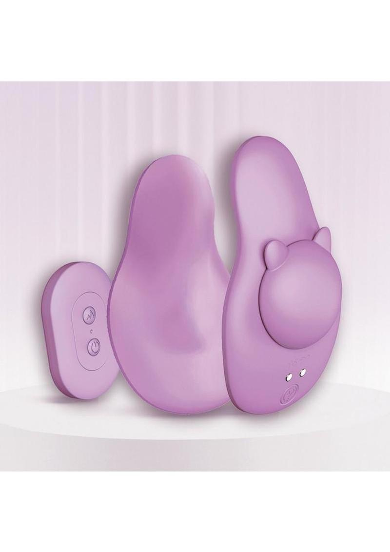 Ultra Here Kitty Kitty Rechargeable Silicone Panty Vibe with Remote