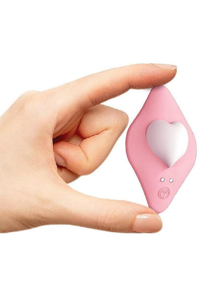Ultra I Heart You Rechargeable Silicone Panty Vibe with Remote Control - Pink