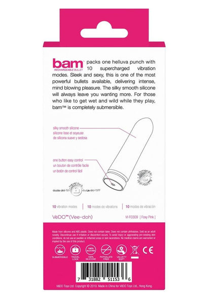 Vedo Bam Rechargeable Silicone Bullet Vibrator - Foxy