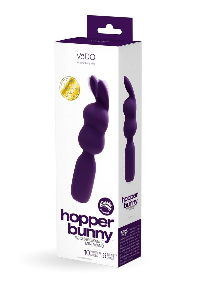 Vedo Hopper Bunny Rechargeable Silicone Mini Vibrator - Purple